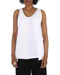 MM6 by Maison Margiela - Off Layered-Detail Tank Top - Lyst