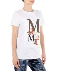 Max Mara - Humour Logo-print Cotton-jersey T-shirt - Lyst