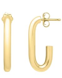 Tresorra - 14K Paperclip Hoop Earrings - Lyst