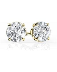 Brilliant Diamond - 1 Carat Round Lab Grown Diamond Stud Earrings - Lyst
