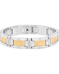 Robert Alton - 1/3Ctw Diamond Stainless Steel With Finish Link Bracelet - Lyst