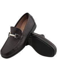 Ferragamo - Maurice Hammered Leather Two-tone Gancini Buckle Loafers - Lyst