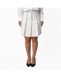 Burberry - Silk Swan Pleated Skirt, Brand Size 12 Us - Lyst