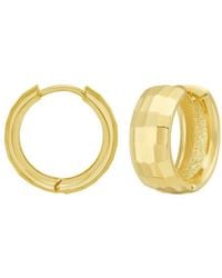 Tresorra - 14K Checkerboard Patterned Hoop Earrings - Lyst