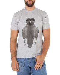 Burberry - Sayers Pale Melange Swan Print Cotton Oversized T-shirt - Lyst