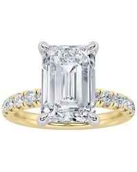 Mure And Co - 2Ctw Emerald Shaped Lab Grown Diamond (F/Vvs) Hidden Halo Accented Ring - Lyst