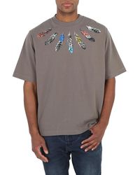 Marcelo Burlon - Army Feather Detail Cotton T-shirt - Lyst