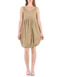 Burberry - Linen Blend Bubble Hem Dress - Lyst