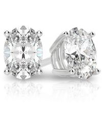 Tresorra - 14K Oval Cut Earth Mined Diamond Stud Earrings - Lyst
