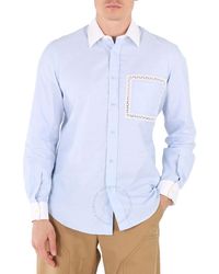 Burberry - Pale Cotton Lace Detail Classic Fit Oxford Shirt - Lyst