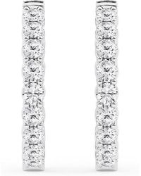 Brilliant Diamond - 3.00 Carat Round Lab Grown Inside Out Diamond Hoop Earrings - Lyst