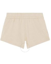 Burberry - Soft Taupe Ember Cotton Cashmere Logo Detail Shorts - Lyst