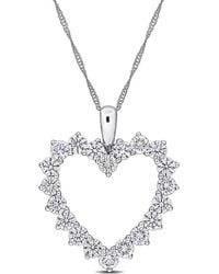 Created Forever - 2Ct Tw Lab-Grown Diamond Open Heart Pendant With Chain - Lyst