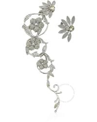 Burberry - Long Crystal Half-daisy Drop Earring And Stud Set - Lyst