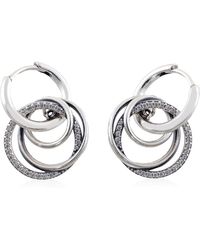 PANDORA - Encircled Sterling Hoop Earrings - Lyst