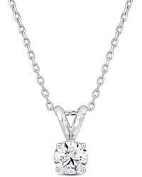 Created Forever - 3/4Ct Tw Lab-Grown Diamond Solitaire Pendant With Chain - Lyst