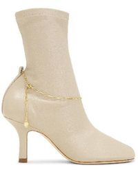 Burberry - Square Toe Slinky Leather Ankle Boots, Brand Size 36 Us - Lyst