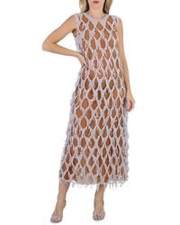 Maison Margiela - Ladies Light Sky Cut-Out Silk-Blend Dress - Lyst