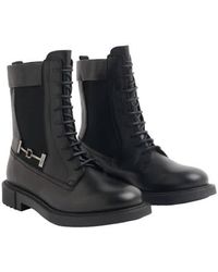 Ferragamo - Leather Combat Boots - Lyst