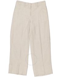 Max Mara - Cadice Linen-Blend Trousers, Brand Size 40 Us - Lyst