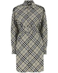 Burberry - Check Cotton Shirt Dress, Brand Size 10 Us - Lyst