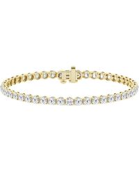 Brilliant Diamond - 10 Carat Round Lab Grown Diamond Tennis Bracelet - Lyst