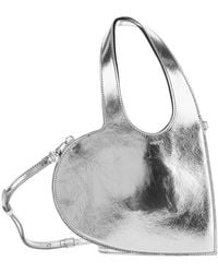Coperni - Heart Heart-Shaped Metallic Crossbody Bag With Logo Lettering On The Front And Cut-Out On The Handle - Lyst