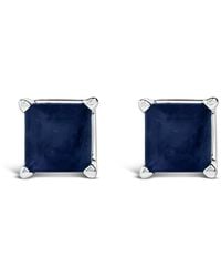 Haus of Brilliance - 14K 5X5Mm Princess Cut Sapphire Solitaire Stud Earrings - Lyst