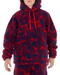 Burberry - Abstract Rose Print Fleece Hoodie - Lyst