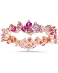 Kylie Harper - 14K Rose Over Abstract Sapphire Ombre Eternity Band Ring - Lyst