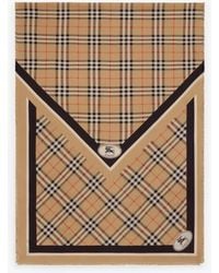 Burberry - Check Knight Stamp Silk Scarf - Lyst