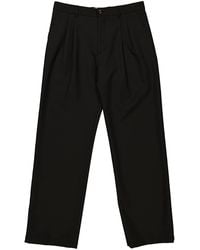 Burberry - Wide Leg Wool Twill Trousers, Brand Size 46 (Waist - Lyst