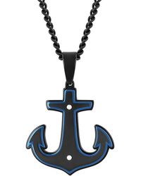 Robert Alton - Stainless Steel With & Finish Anchor Pendant - Lyst