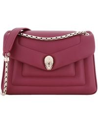 BVLGARI - Serpenti Reverse Leather Shoulder Bag - Lyst