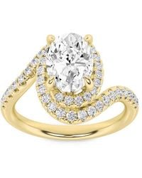 Mure And Co - 2Ctw Oval Shaped Lab Grown Diamond (F/Vs) Swirl Accented Engagement Ring - Lyst