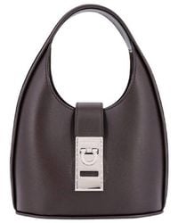 Ferragamo - Gancini Detail Hobo Leather Tote Bag - Lyst