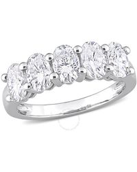 Amour - 2 1/2 Ct Dew Oval Cut Created Moissanite Semi Eternity B - Lyst