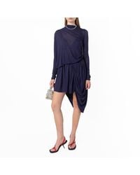 Ferragamo - Asymmetric Drape Jersey Dress, Brand Size 40 Us - Lyst