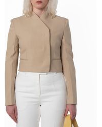Ferragamo - Virgin Wool Cropped Blazer, Brand Size 40 Us - Lyst
