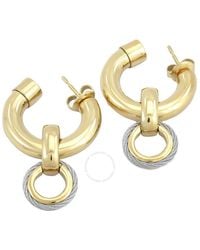 Charriol - St. Tropez Mariner Yellow Gold Pvd Steel Cable Earrings - Lyst