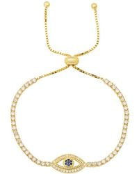 Kylie Harper - 14K Over Cubic Zirconia Cz Evil Eye Adjustable Bracelet - Lyst