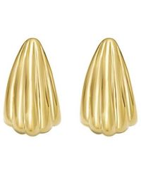Tresorra - Sterling Plated Scalloped Hoop Earrings - Lyst