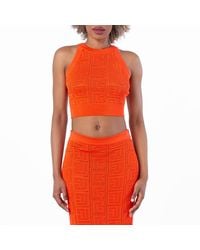 Balmain - Sleeveless Monogram Mesh Top, Brand Size 36 (Us - Lyst