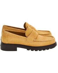 Ferragamo - Donny Suede Penny Loafers - Lyst