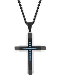 Robert Alton - 1/10Ctw Diamond Stainless Steel & Cross Pendant - Lyst