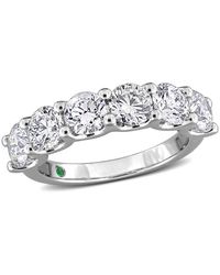 Created Forever - 3Ct Tdw Lab-Created Diamond And Created Emerald Semi-Eternity Ring - Lyst