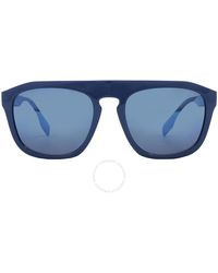 Burberry - Wren Dark Grey Blue Mirror Pilot Sunglasses Be4396u 405825 57 - Lyst