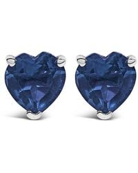 Haus of Brilliance - 14K 5Mm Heart Cut Sapphire Solitaire Stud Earrings - Lyst