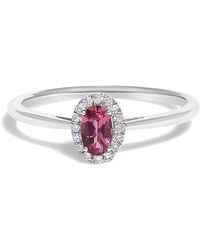 Haus of Brilliance - 10K 5X3Mm Oval Tourmaline And Diamond Accent Halo Ring (I-J Color, I1-I2 Clarity) - Lyst