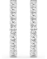 Brilliant Diamond - 2.00 Carat Round Lab Grown Inside Out Diamond Hoop Earrings - Lyst
